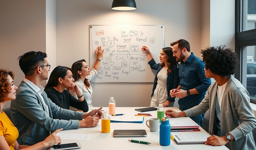 Grup de oameni discutând idei